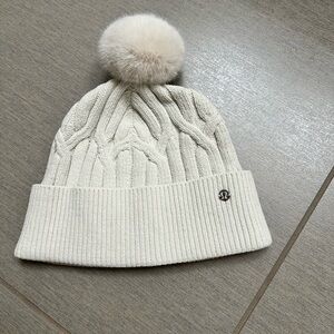 Lululemon Cable-Knit Pom-Pom Beanie in Bone